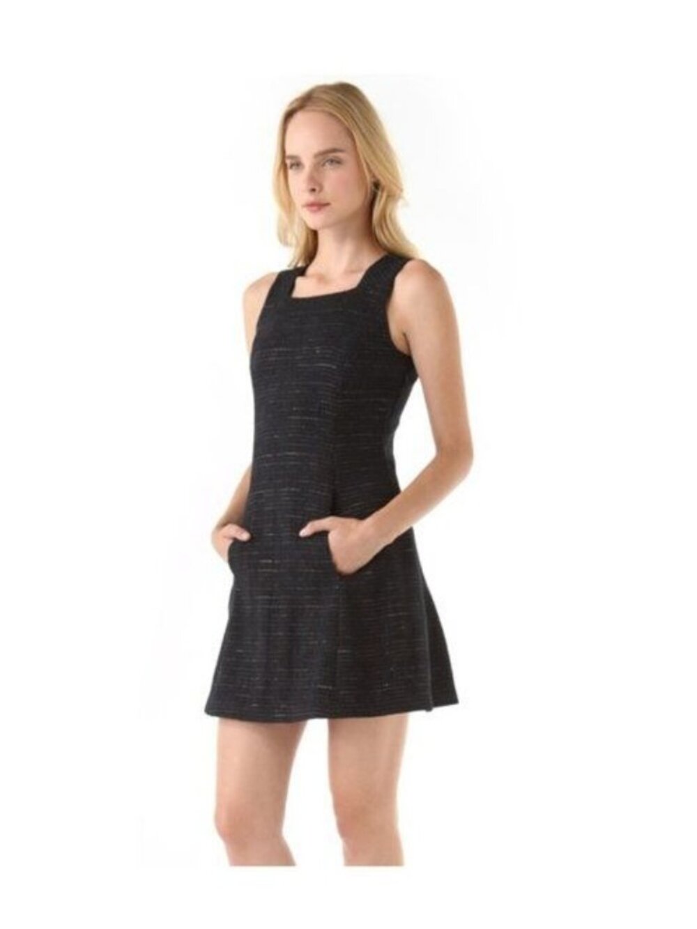Theyskens' Theory Blue & Black Tweed Diklah Dress - 4